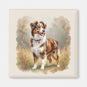 Australian Shepherd Dog Red Merle Aussie Magnet