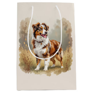 Australian Shepherd Dog Red Merle Aussie Medium Gift Bag