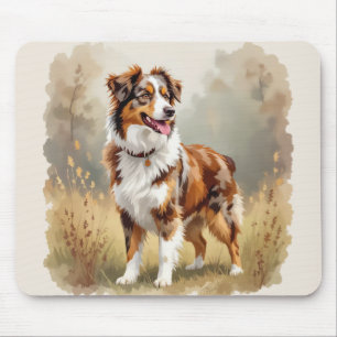 Australian Shepherd Dog Red Merle Aussie Mouse Pad