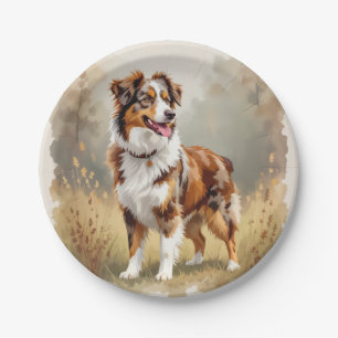 Australian Shepherd Dog Red Merle Aussie Paper Plates