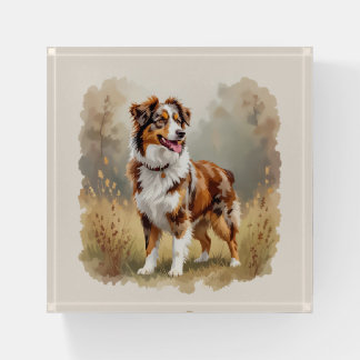 Australian Shepherd Dog Red Merle Aussie Paperweight