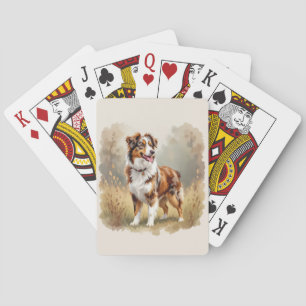 Australian Shepherd Dog Red Merle Aussie Poker Cards