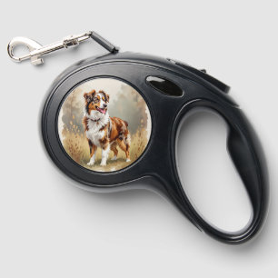 Australian Shepherd Dog Red Merle Aussie Retractable Pet Leash