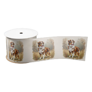 Australian Shepherd Dog Red Merle Aussie Satin Ribbon