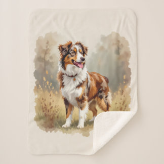 Australian Shepherd Dog Red Merle Aussie Sherpa Blanket