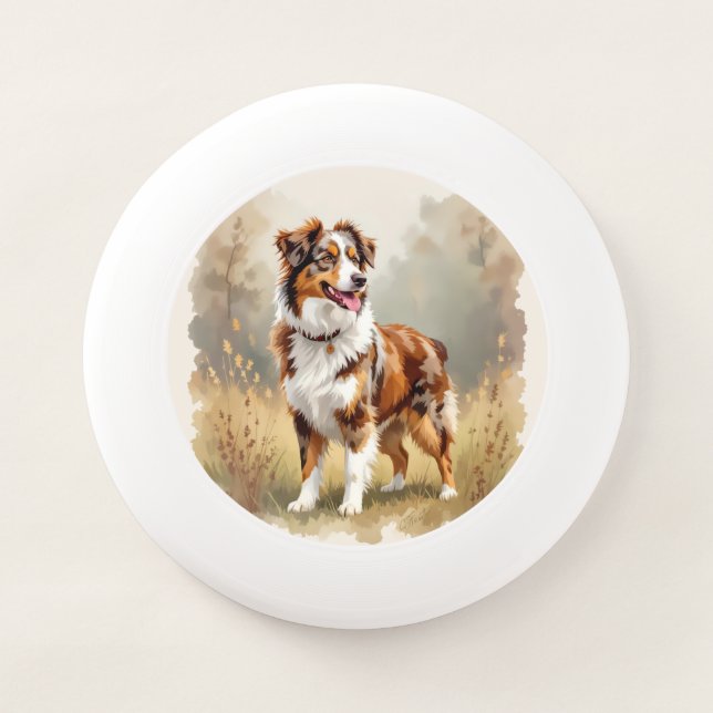 Australian Shepherd Dog Red Merle Aussie Wham-O Frisbee (Front)