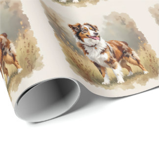 Australian Shepherd Dog Red Merle Aussie Wrapping Paper