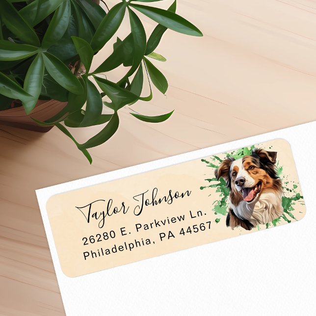 Australian Shepherd Dog Return Address Label (Creator Uploaded)