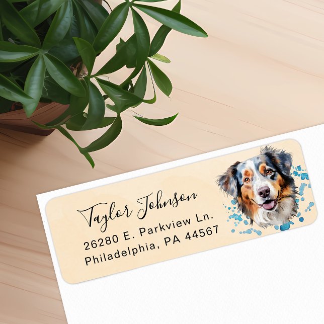 Australian Shepherd Dog Return Address Label (Creator Uploaded)