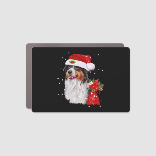 Australian Shepherd Dog Santa Hat Christmas Car Magnet