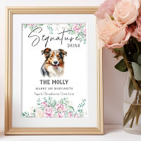 Australian Shepherd Dog Signature Drink Sign