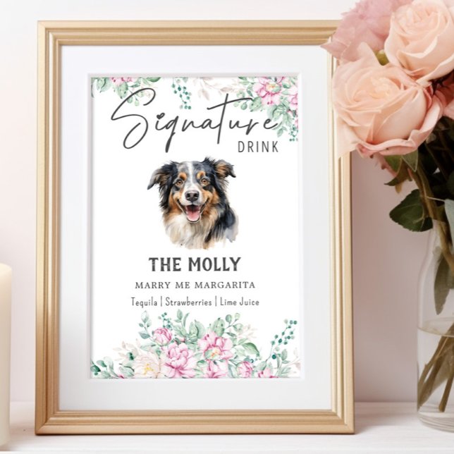 Australian Shepherd Dog Signature Drink Sign (Creator Uploaded)