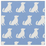 Australian Shepherd Dog Silhouette Light Blue Fabric