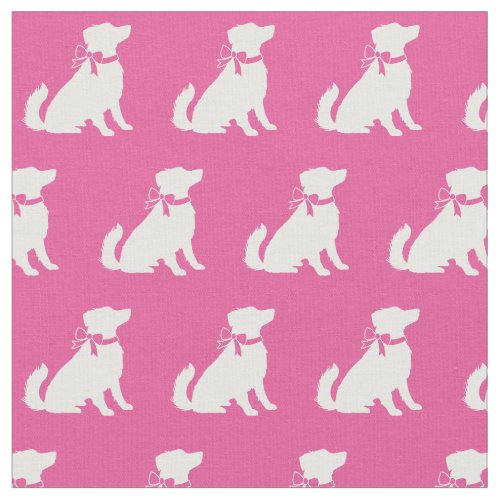 Australian Shepherd Dog Silhouette Pet Aussie Pink Fabric