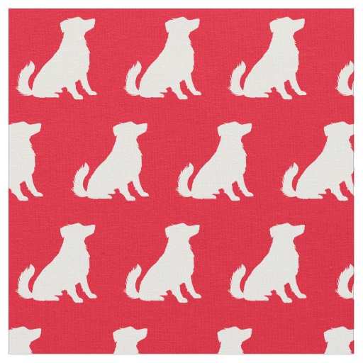 Australian Shepherd Dog Silhouette Pet Aussie Red Fabric