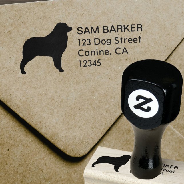Australian Shepherd Dog Silhouette Return Address Rubber Stamp (Creator Uploaded)