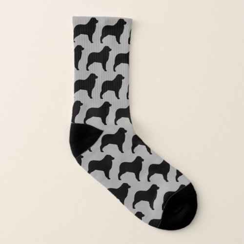 Australian Shepherd Dog Silhouettes Pattern Socks