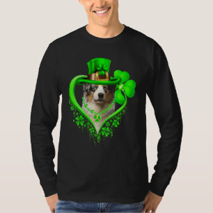 Australian Shepherd Dog St Patricks Day Lover Iris T-Shirt