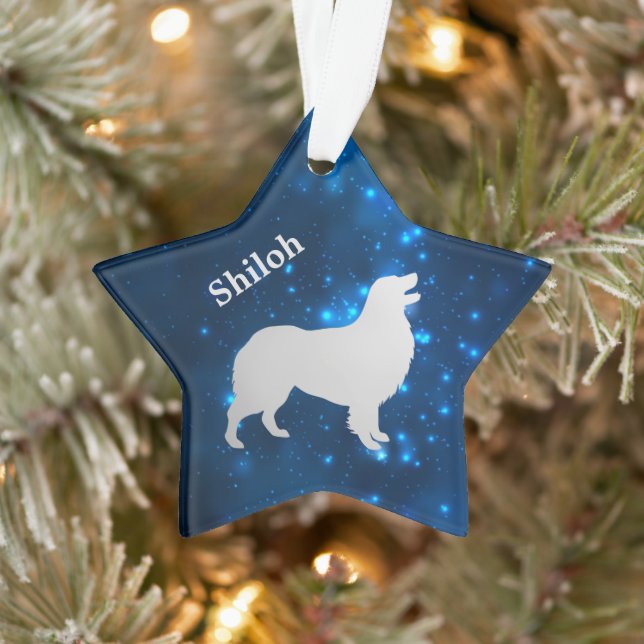 Australian Shepherd Dog Star Personalized Ornament (Tree)