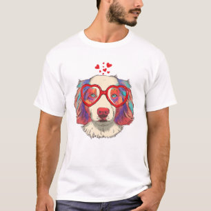 Australian Shepherd Dog Sunglasses Love Heart Dog T-Shirt
