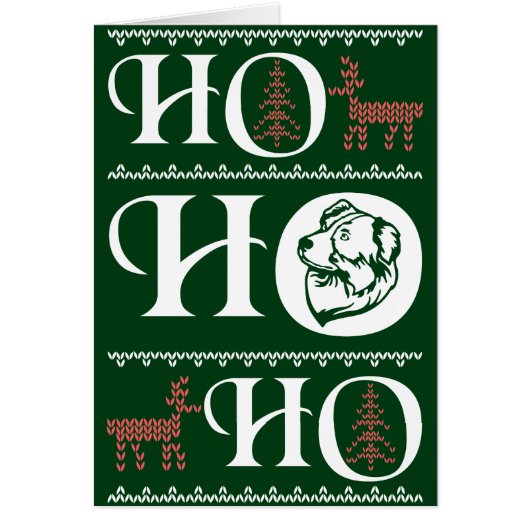 Australian Shepherd Dog Ugly Christmas Ho Ho Ho (Front)
