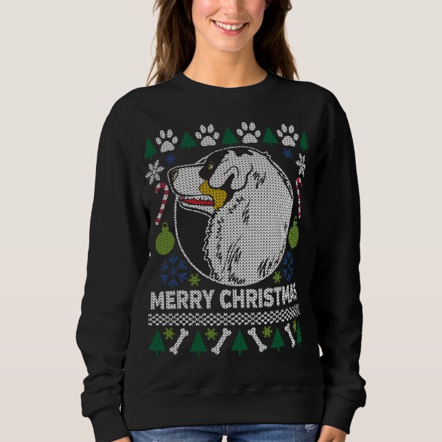 Australian Shepherd Dog Ugly Christmas Sweater (Front)