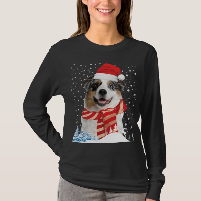 Australian Shepherd Dog Ugly Christmas Sweater Fun (Front)