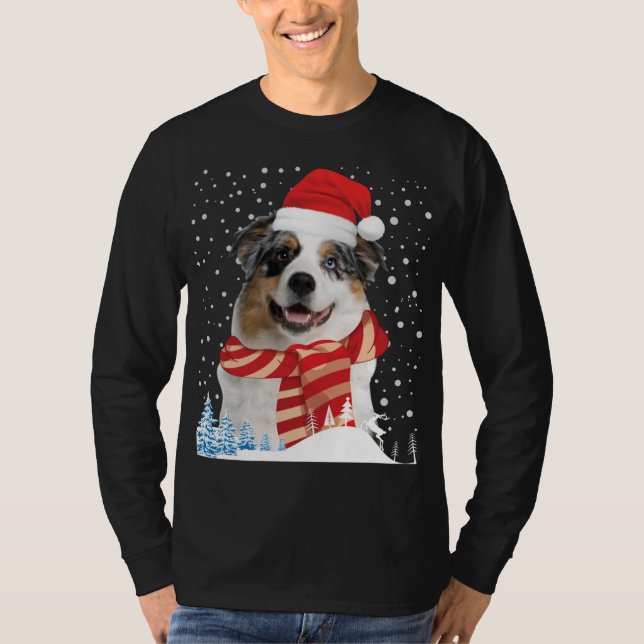 Australian Shepherd Dog Ugly Christmas Sweater Fun (Front)