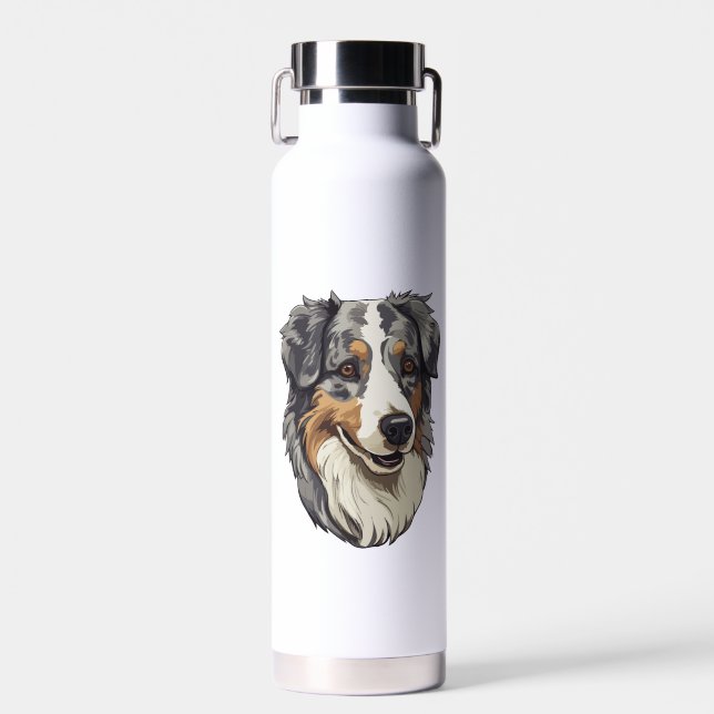 Australian shepherd Dog   Water Bottle (Front)