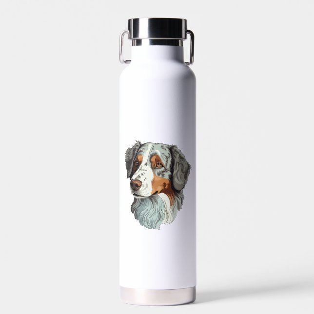 Australian shepherd Dog   Water Bottle (Front)