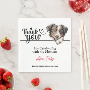 Australian Shepherd Dog Wedding Cocktail Napkins