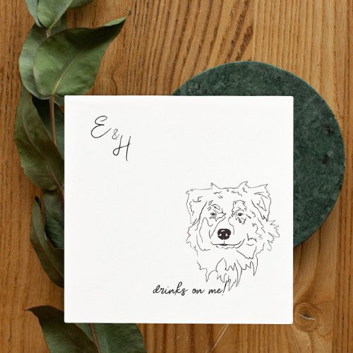  Australian Shepherd Dog Wedding Cocktail Napkins