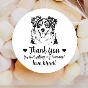 Australian Shepherd Dog Wedding Favor Stickers