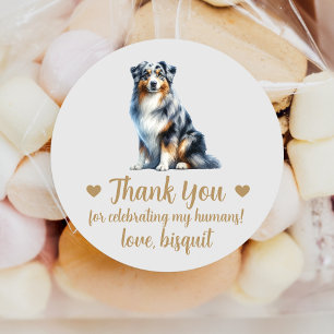 Australian Shepherd Dog Wedding Favor Stickers