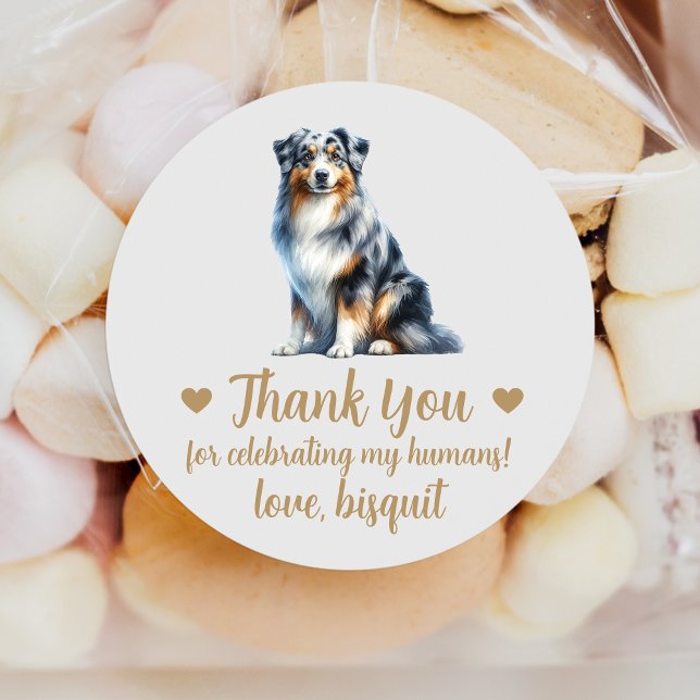 Australian Shepherd Dog Wedding Favor Stickers (Creator Uploaded)
