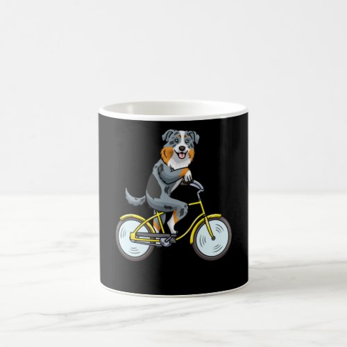 Australian Shepherd Dog With Bike Coffee Mug