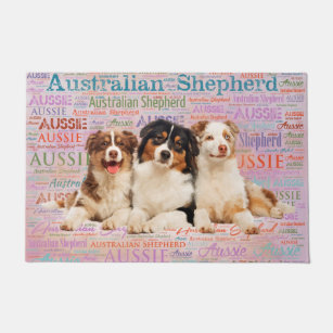 Australian Shepherd dogs  on Word Cloud 2 Doormat
