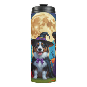 Australian Shepherd Dogs Pumpkin Halloween Funny Thermal Tumbler