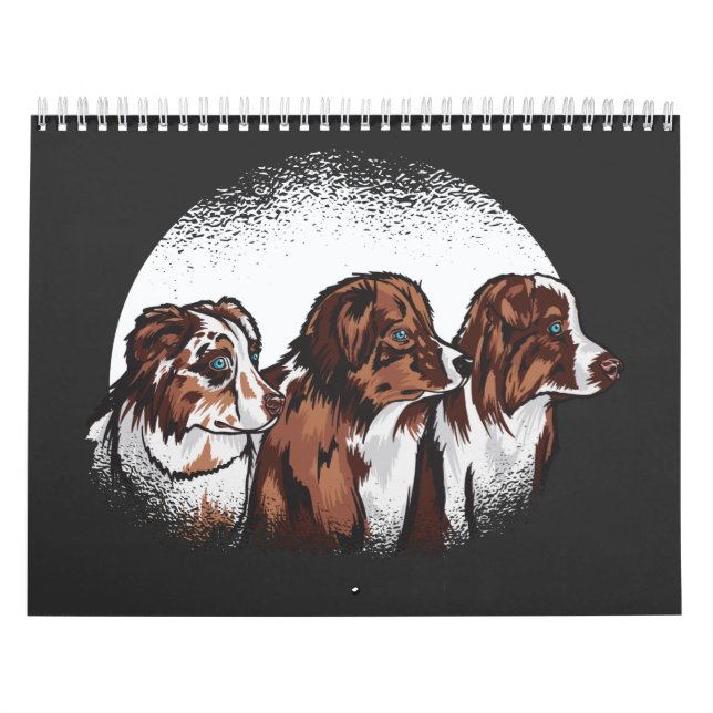 Australian shepherd dogs T-Shirt Calendar (Cover)