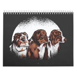 Australian shepherd dogs T-Shirt Calendar
