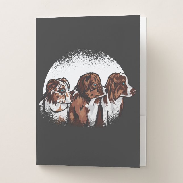 Australian shepherd dogs T-Shirt Pocket Folder (Front)