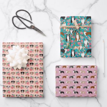 Australian Shepherd Dogs Wrapping Paper Sheets by FriendlyPets at Zazzle