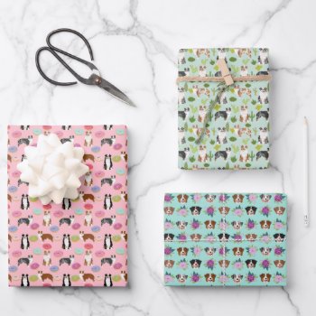 Australian Shepherd Dogs  Wrapping Paper Sheets by FriendlyPets at Zazzle