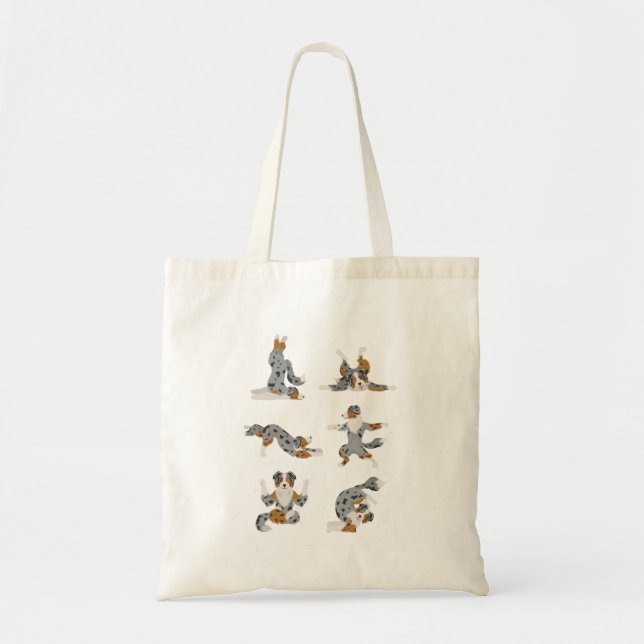 Australian shepherd doing yoga Tote bag (Front)