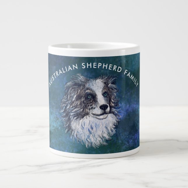 Australian shepherd drawing coffee mug (Front)