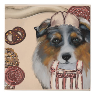 AUSTRALIAN SHEPHERD FAUX CANVAS PRINT