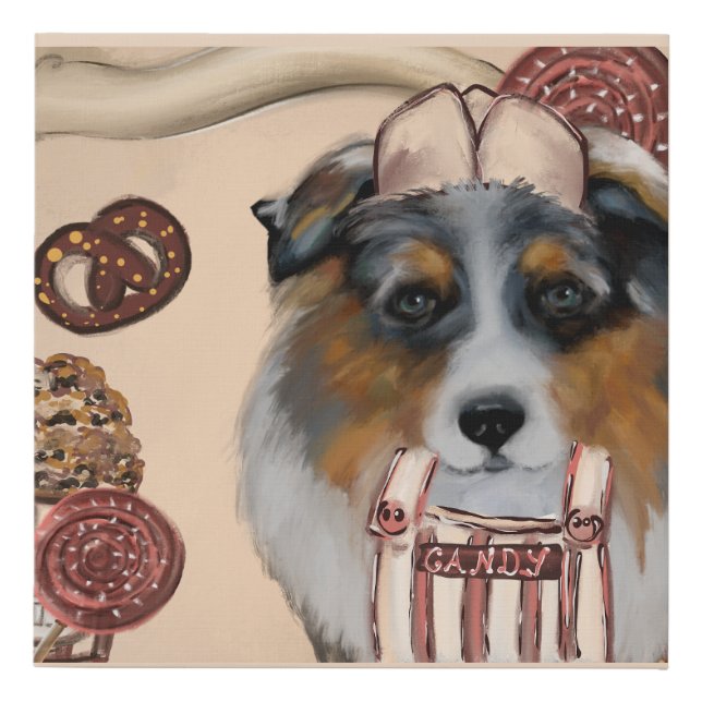 AUSTRALIAN SHEPHERD FAUX CANVAS PRINT (Front)