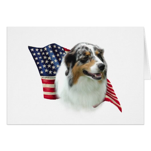 Australian Shepherd Flag Cards (Front Horizontal)
