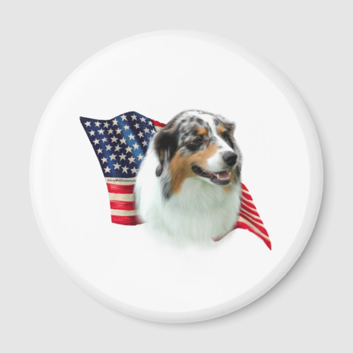 Australian Shepherd Flag Refrigerator Magnet