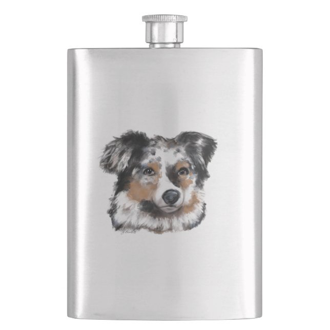 Australian Shepherd Flask (Front)